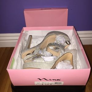 Nina®️ Glittering Rhinestone Platform Heels